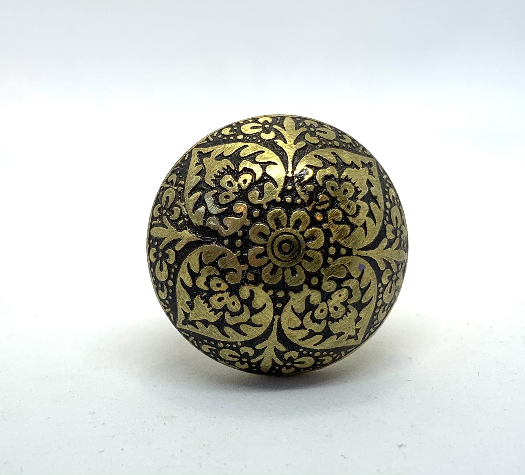 Brass Knob Drawer Pull Gold and Black Dresser Knob Etsy New