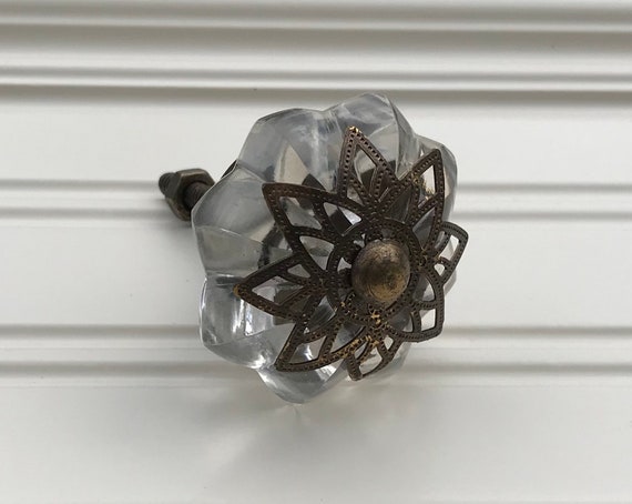 Clear Glass Knob Dresser Knobs Drawer Pull Cupboard Etsy