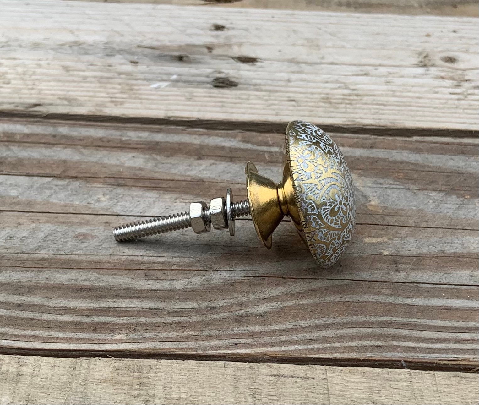 Perilla de latón oro &blanco aparador cajón perilla Gabinete | Etsy