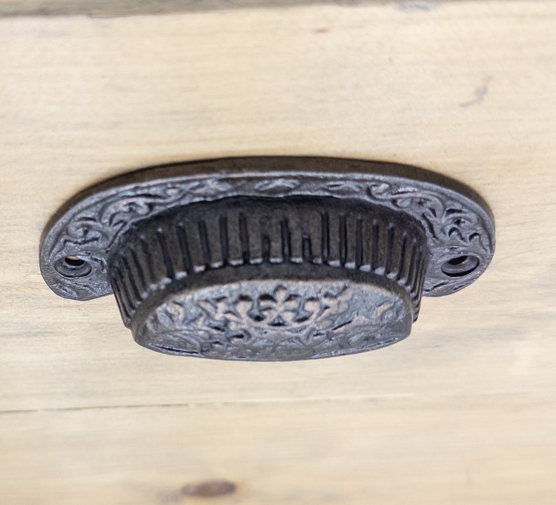 Drawer Pull, Cast Iron Cup D Dresser Handle, Cupboard Cabinet Cup Knob ...