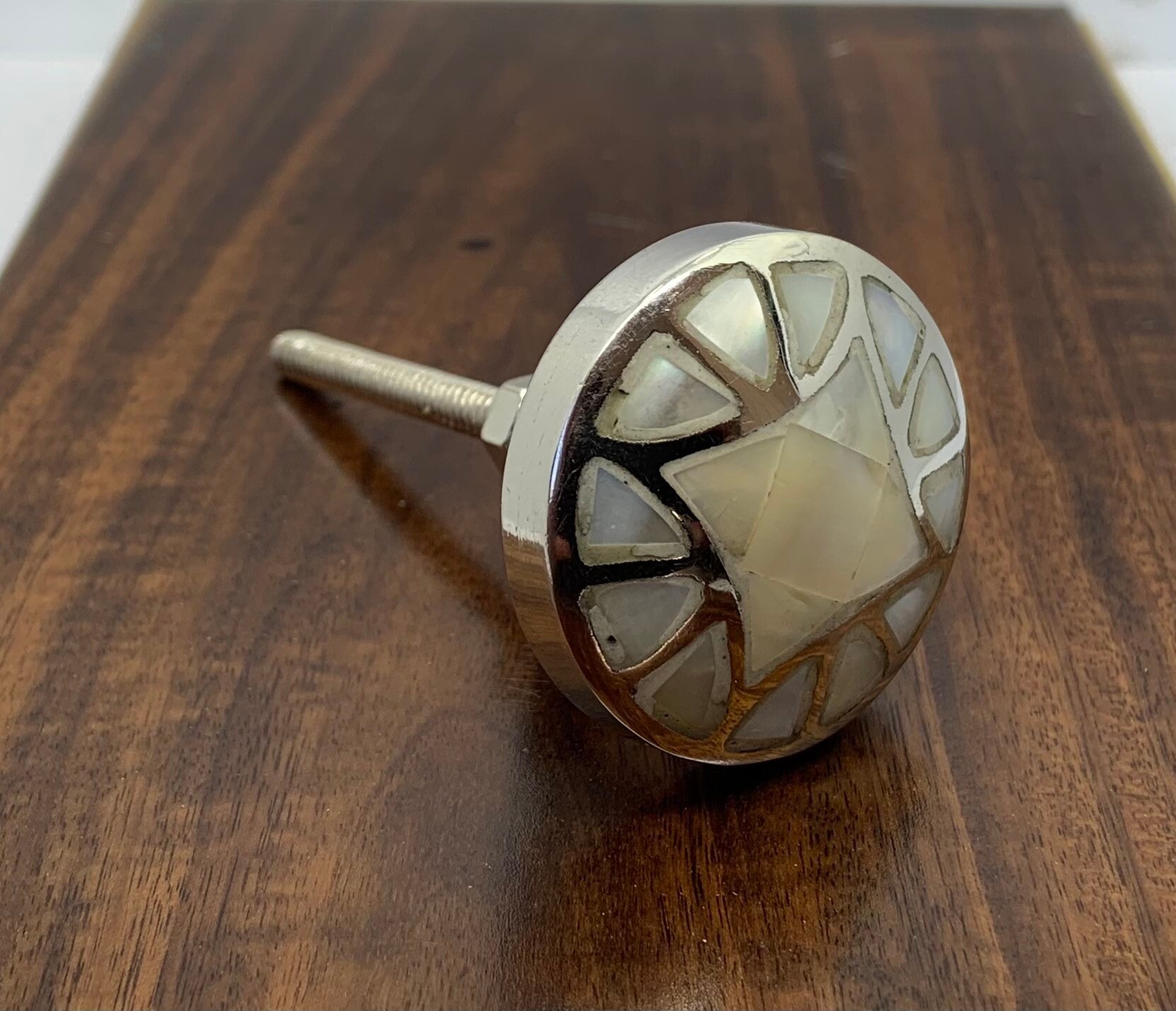 Mother Of Pearl Knobs / Silver Dresser Drawer / Cupboard Cabinet Furn…