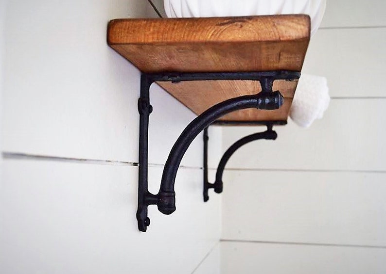 Cast Iron Shelf Bracket / Rustic Farmhouse Industrial Open Etsy