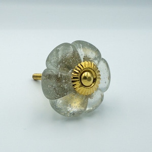 Glass Cabinet Knob, Dresser Drawer Pull, Furniture Hardware, Vintage Floral Antique Style Knobs