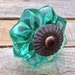 Mint Green Handmade Vintage Glass Dresser Furniture Drawer Knobs / Cupboard Cabinet Door Hardware Knob - Pulls - colored glass