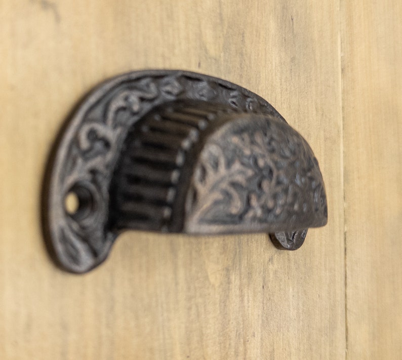 Drawer Pull, Cast Iron Cup D Dresser Handle, Cupboard Cabinet Cup Knob ...