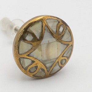 B Grade Mother Of Pearl Knob / Champagne Bronze Drawer / Cupboard Cabinet Furniture Hardware Door Knob Pulls - Handmade Vintage Style