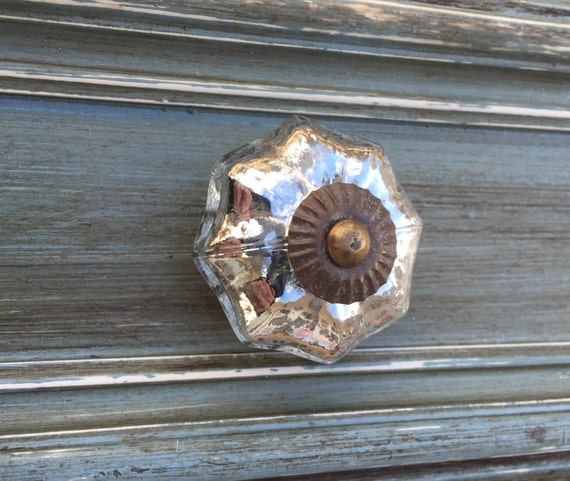 Silver Mercury Glass Knob Dresser Drawer Pull Mirror Cabinet Etsy