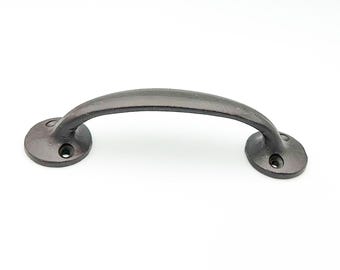 Cast Iron Bow Pull: Rustic Garden Gate Handle, 5 3/4"