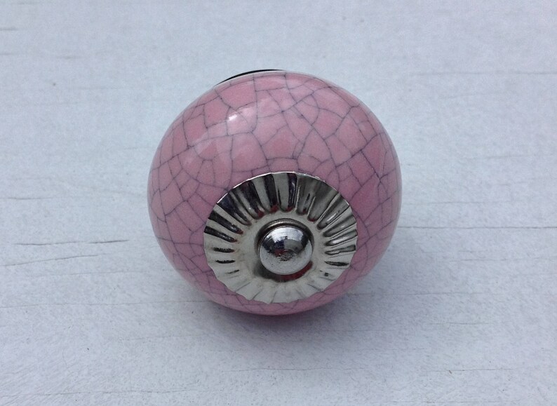 Girl/'s Baby Bedroom Decoration 4 Pink Crackle Handmade Ceramic Dresser Drawer Knobs Cupboard Cabinet Door Hardware Knob Pulls