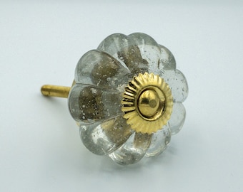 Clear Glass Knob / Dresser Knobs / Drawer Pull / Cupboard Cabinet Furniture Hardware Door Pulls - Handmade Vintage Antique Style