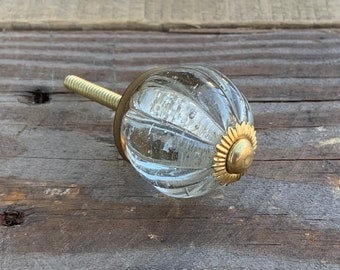 Vintage Style Drawer Knob, Glass Dresser Knob, Furniture Hardware, Glass Ball Cabinet Knob, Door Pull