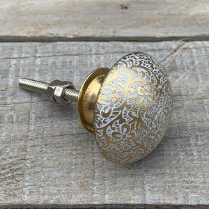 Perilla de latón oro &blanco aparador cajón perilla Gabinete | Etsy