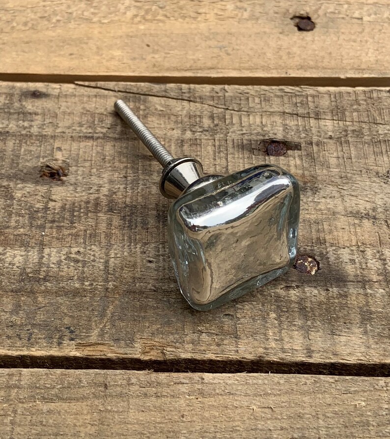 Square Mercury Dresser Knobs Glass Drawer Knobs Etsy