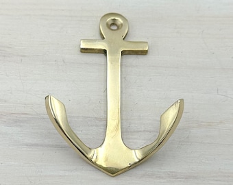 Brass Anchor Hook, Towel Holder, Nautical Theme Double Coat Hook
