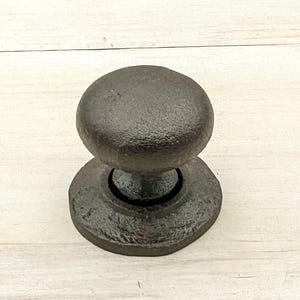 Cast Iron Dresser Knob With Backplate, Drawer Pull, Cupboard Cabinet Knob Door Hardware, Vintage Rustic Reproduction Pull