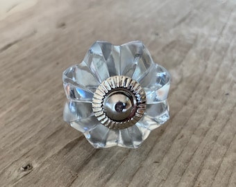 Dresser Knob, Drawer Knobs & Pulls, Cabinet Knob, Furniture Hardware Door Handles, Rustic Vintage Antique Style Clear Glass