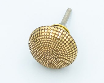 Brass Gold Knob, Drawer Pull, Dresser Knob, Cabinet Knob - Round Cupboard Furniture Door Pull