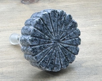 Stone Cabinet Knob, Dresser Knob, Dark Grey Granite Drawer Pull, Natural Marble Style Handle