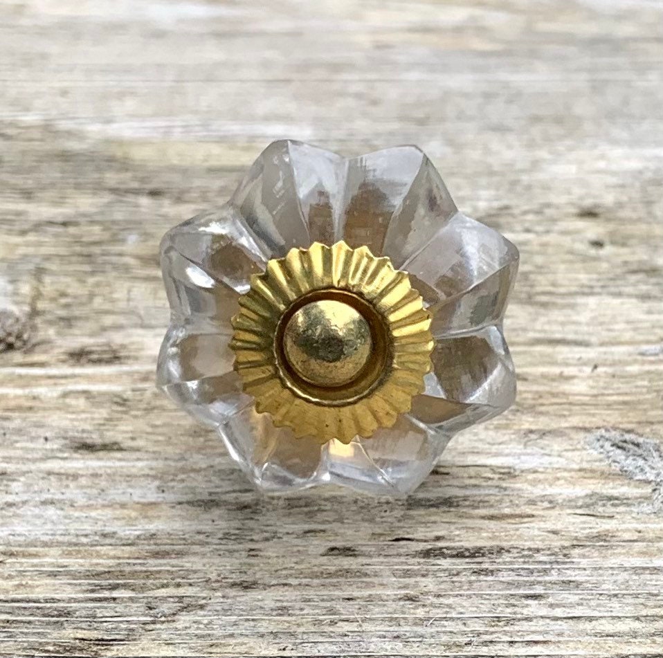clear and gold dresser knobs 1 Pack Clear Acrylic Cabinet Knobs，Brushed Brass Drawer Knobs，Modern T Bar  Gold Cabinet Knobs for Dresser Drawers Cupboard Wardrobe main image 1