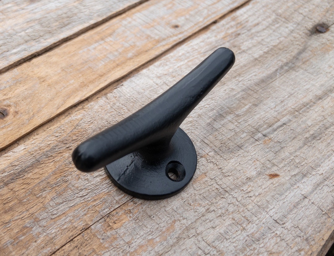 Boat Cleat Hooks, Outdoor Towel Hooks, Nautical Drawer Pulls, Black