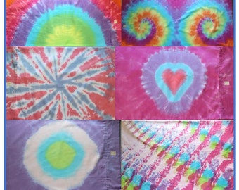 Tie-Dyed Pillowcase-Standard or King Sizes-Great Gift Idea - Brand New Pillow Cases- Great for Kids and Adults, Many colors and Patterns