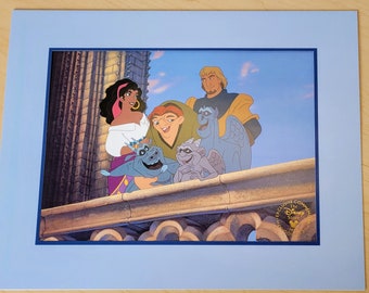 1997 Hunchback of Notre Dame Disney Store Exclusive Commemorative Lithograph,14 x 11.25 packaged, fits frame 11x14-#313-Quasimodo, Esmerelda