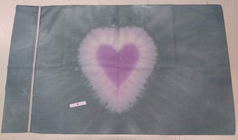 Tie-Dyed Pillowcase-Standard or King Size-Great Gift Idea repurposed pillow cases-Great for Kids and Adults, Many colors and Patterns Purple/Teal Heart #1