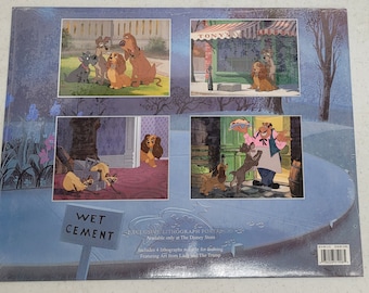 SEALED Lady and the Tramp - Original Movie - Disney Store Exclusive Commemorative Lithograph Portfolio Set of 4, 14 x 11.