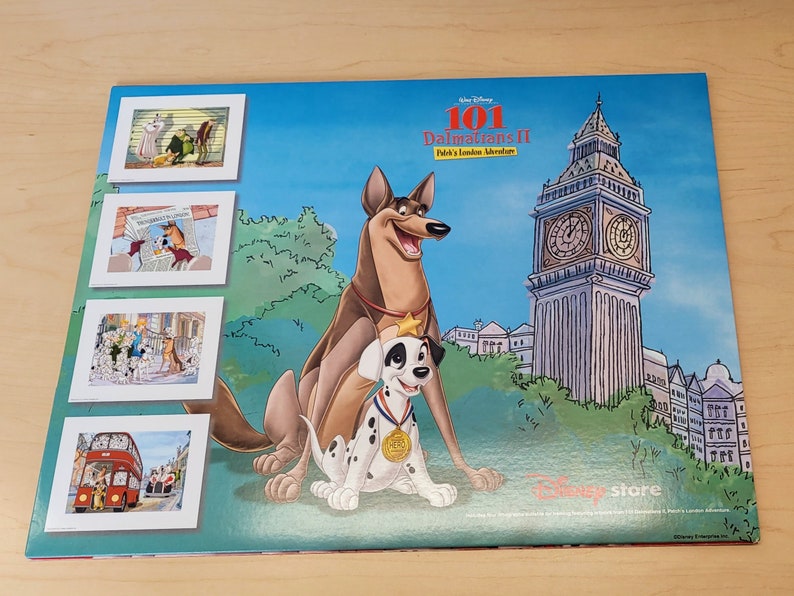 101 Dalmations II Patch's London Adventure Disney Store Exclusive Commemorative Lithograph Portfolio Set of 4, 14 x 11. Tri-Fold Portfolio image 2