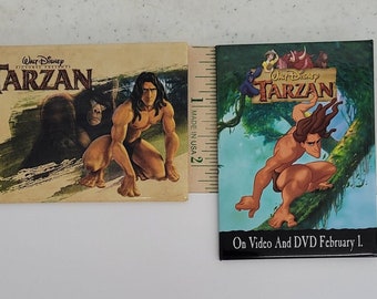 Tarzan Movie Pins, Walt Disney Pictures Presents Tarzan & Walt Disney Tarzan Own it on Video and DVD Exclusive to The Disney Store Set of 2