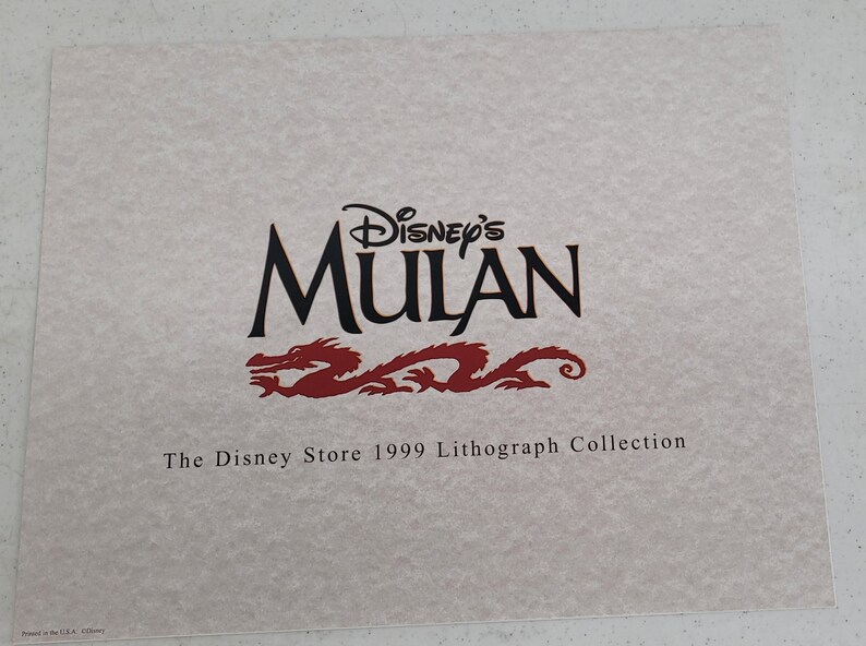 Disney's MULAN Lithograph Disney Store Exclusive, 1999. Commemorative Lithograph, 14 x 11. Excellent condition. image 4