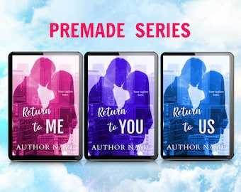 Serie de portadas de libros electrónicos románticos prediseñados: portada digital ilustrada