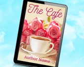 Premade Romance Ebook Cover: Illustrated Coffee & Roses Design