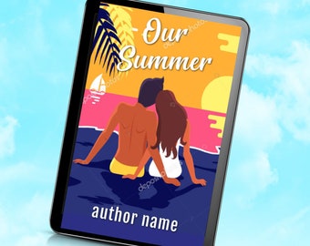 Vorgefertigte Romanze Ebook Cover: Illustriertes Sommer Strand Design