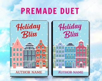 Illustriertes vorgefertigtes Ebook Cover Design, Weihnachten Vorgefertigter Buch-Cover, Vektor Ebook Cover Design, gemütliches Mystery Cover, Urlaub Winter-Cover,