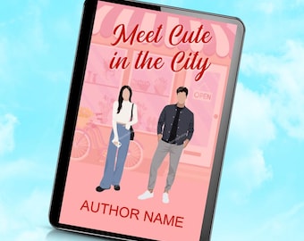 Premade Romance Ebook Cover: Illustrated RomCom Design
