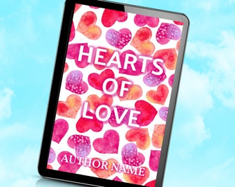 Vorgefertigte Romanze Ebook Cover: Illustrierte Herzen Design