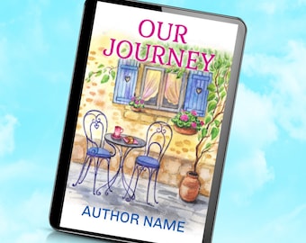 Portada prediseñada para ebook de romance: Escena de cafetería, Portada digital, Portada romántica, Portada ilustrada, Portada con objeto vectorial, Portada discreta