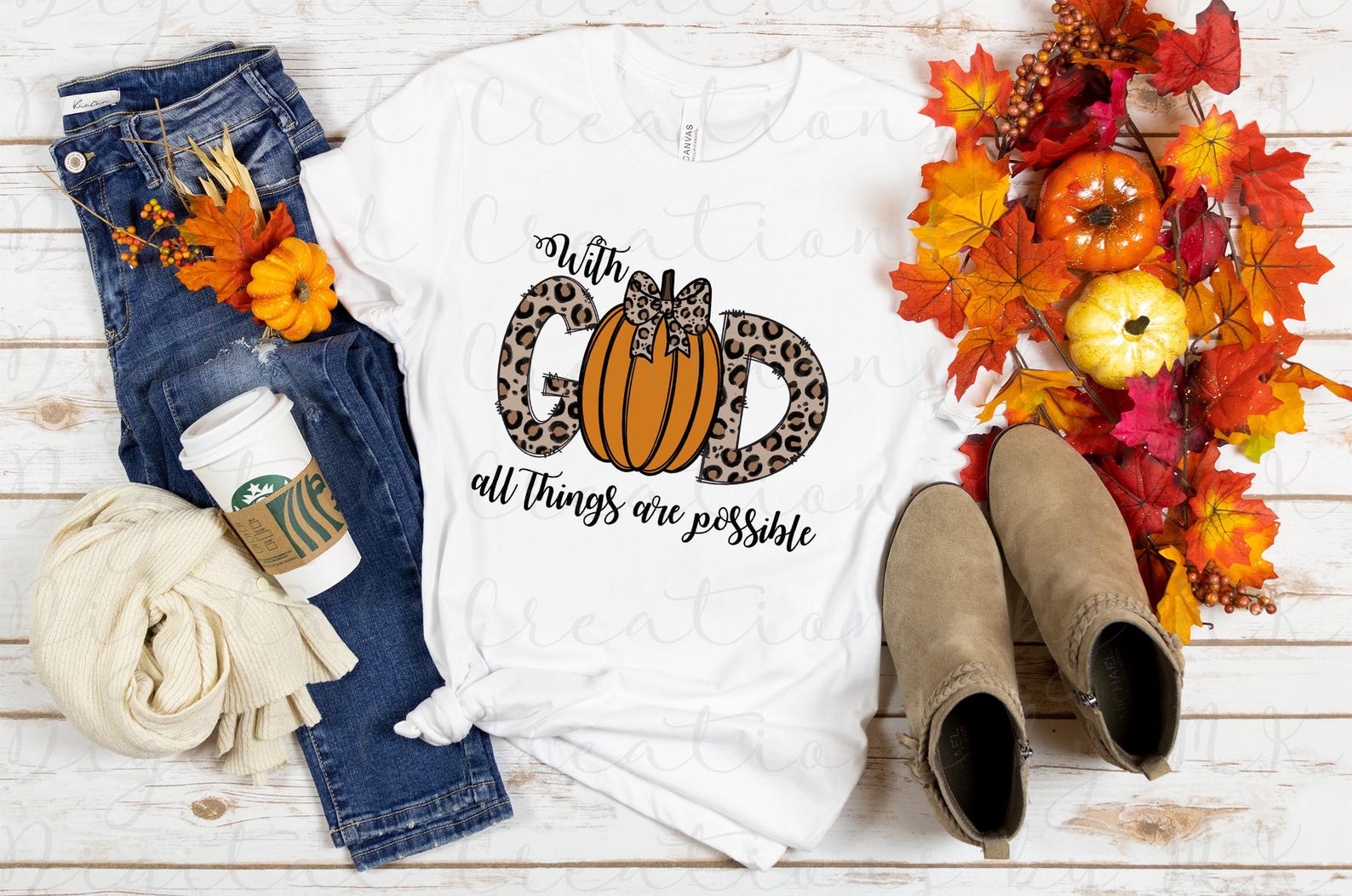 With God All Things Are Possible, Fall, PNG 300 Dpi Sublimation ...