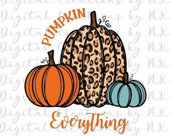 Pumpkin Everything Fall PNG 300 dpi, Digital File, Instant Download