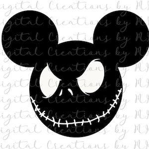 Jack Skellington Mickey Ears PNG, SVG Cricut