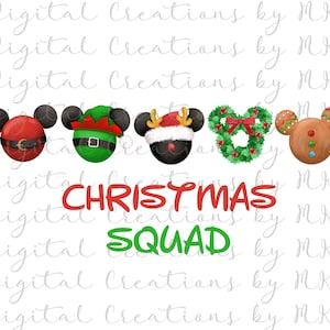 Mickey Ears Christmas Squad PNG 300 dpi, Sublimation, Clipart