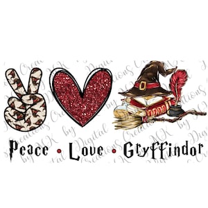 Peace Love Red Wizard, PNG File, 300 dpi, Decal, Instant Download