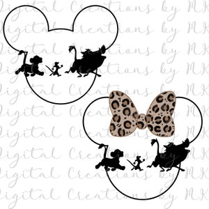 Mickey and Minnie Lion King Head, Animal Kingdom, PNG 300 dpi, SVG. Instant Download