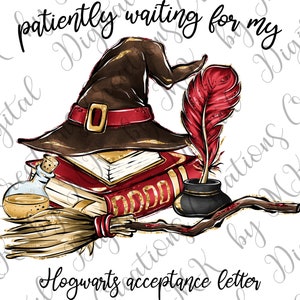 Red Wizard, Patiently Waiting Letter, PNG File, 300 dpi, Decal, Instant Download