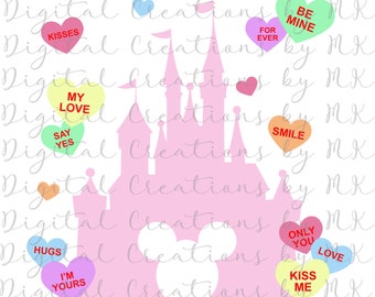 Valentine Sweetheart Candy Castle, PNG 300 dpi, SVG, Digital File, Instant Download