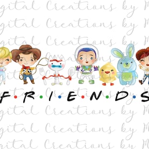 FRIENDS Toy Story 4, PNG 300 dpi, Watercolor, Digital File, Instant Download