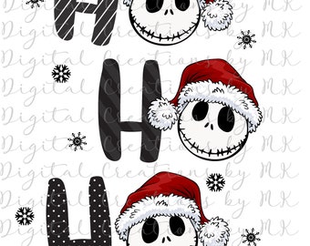 Alptraum vor Weihnachten, Jack Skellington, Ho Ho Ho, PNG 300 dpi digitale Datei, sofortiger Download
