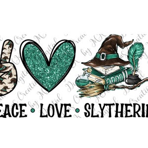 Peace Love Green Wizard, PNG File, 300 dpi, Decal, Instant Download