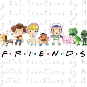 FRIENDS Toy Story, PNG 300 dpi, Watercolor, Digital File, Instant Download